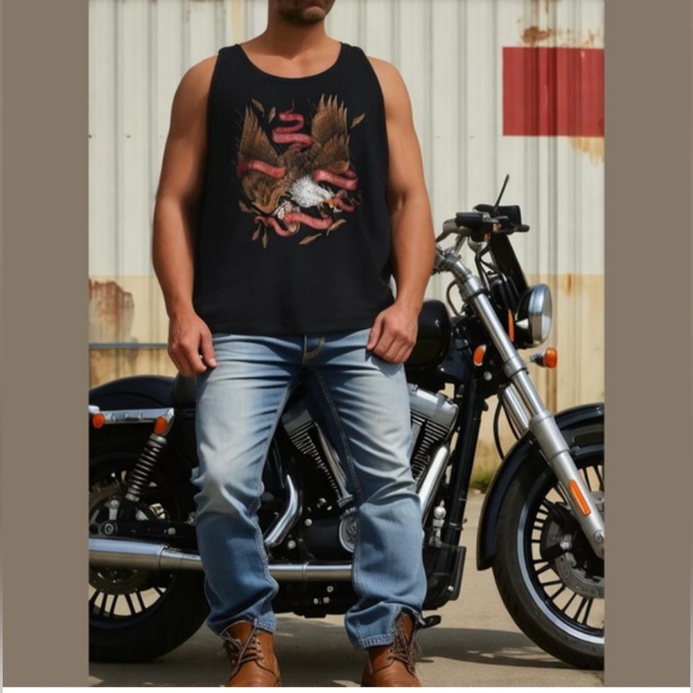 Harley-Davidson Black Tank Top with Eagle Graphic